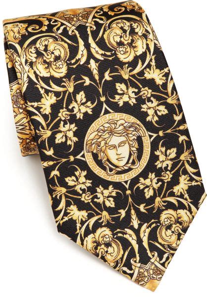 versace tie black and gold|Men's Designer Scarves & Ties .